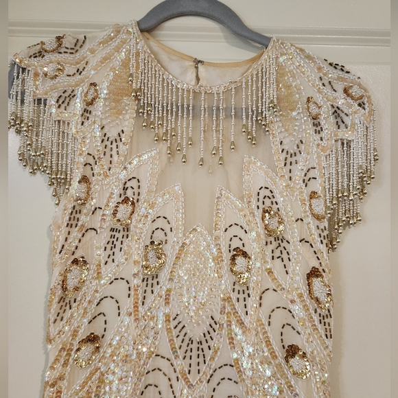 Vintage A.J. Bari silk beaded dress - Picture 2 of 7